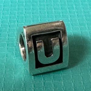 Pandora Sterling Silver925 Alphabet Letter "U" Initial Charm Bead